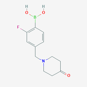 molecular formula C12H15BFNO3 B1458605 (2-Fluoro-4-((4-oxopiperidin-1-yl)methyl)phenyl)boronic acid CAS No. 1704064-22-1