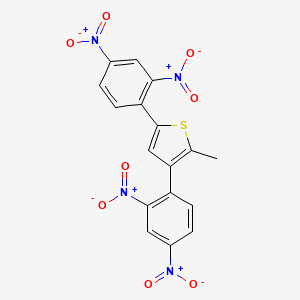 molecular formula C17H10N4O8S B14586189 Thiophene, 3,5-bis(2,4-dinitrophenyl)-2-methyl- CAS No. 61200-51-9
