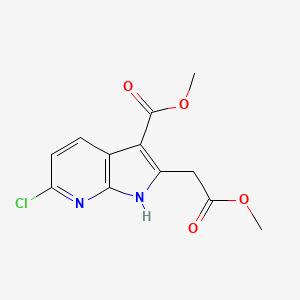 methyl 6-chloro-2-(2-methoxy-2-oxoethyl)-1H-pyrrolo[2,3-b]pyridine-3-carboxylate