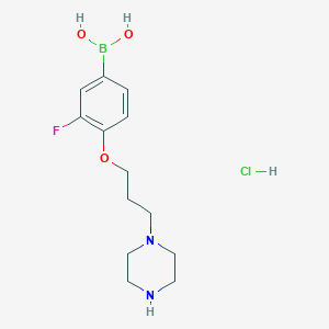 molecular formula C13H21BClFN2O3 B1458623 (3-Fluoro-4-(3-(piperazin-1-yl)propoxy)phenyl)boronic acid hydrochloride CAS No. 1704082-00-7