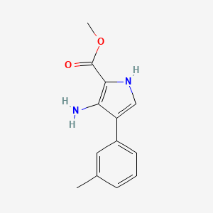 molecular formula C13H14N2O2 B1458627 methyl 3-amino-4-(m-tolyl)-1H-pyrrole-2-carboxylate CAS No. 1955523-38-2