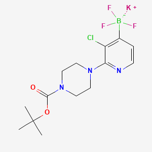 molecular formula C14H19BClF3KN3O2 B1458635 （2-(4-(叔丁氧羰基)哌嗪-1-基)-3-氯吡啶-4-基）三氟硼酸钾 CAS No. 1704704-41-5
