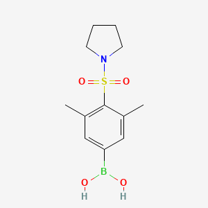 molecular formula C12H18BNO4S B1458636 (3,5-Dimethyl-4-(pyrrolidin-1-ylsulfonyl)phenyl)boronic acid CAS No. 1704066-99-8