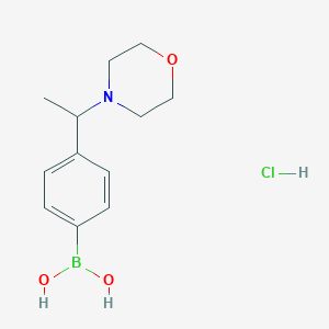 molecular formula C12H19BClNO3 B1458640 (4-(1-吗啉基乙基)苯基)硼酸盐酸盐 CAS No. 1704069-64-6