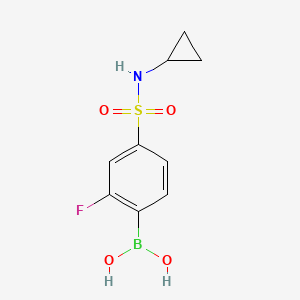 molecular formula C9H11BFNO4S B1458644 (4-(N-环丙基磺酰基)-2-氟苯基)硼酸 CAS No. 1704097-24-4
