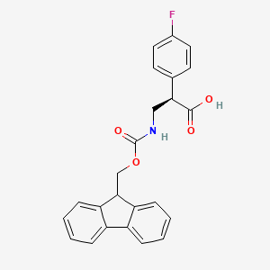 molecular formula C24H20FNO4 B1458655 (R)-3-(9H-Fluoren-9-ylmethoxycarbonylamino)-2-(4-fluoro-phenyl)-propionic acid CAS No. 1280787-12-3