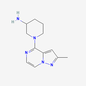 molecular formula C12H17N5 B1458656 1-(2-Methylpyrazolo[1,5-a]pyrazin-4-yl)piperidin-3-amine CAS No. 1708268-40-9