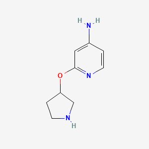 molecular formula C9H13N3O B1458658 2-(Pyrrolidin-3-yloxy)pyridin-4-amine CAS No. 1936035-66-3