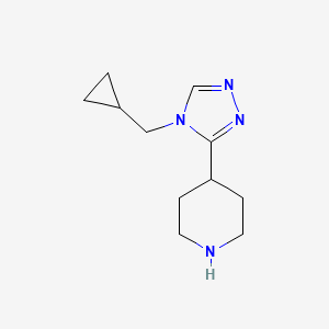 molecular formula C11H18N4 B1458659 4-(4-(cyclopropylmethyl)-4H-1,2,4-triazol-3-yl)piperidine CAS No. 1955514-36-9