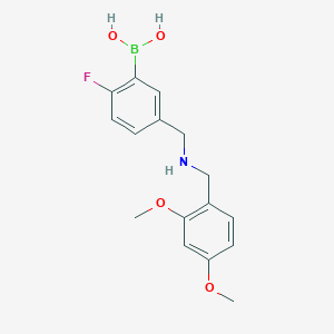 molecular formula C16H19BFNO4 B1458665 (5-(((2,4-Dimethoxybenzyl)amino)methyl)-2-fluorophenyl)boronic acid CAS No. 1704121-14-1