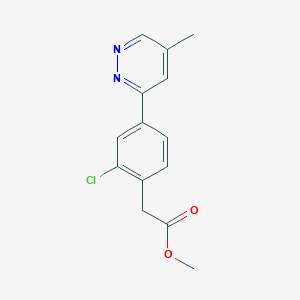 molecular formula C14H13ClN2O2 B1458673 Methyl 2-(2-chloro-4-(5-methylpyridazin-3-yl)phenyl)acetate CAS No. 1648864-48-5