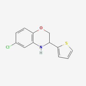 molecular formula C12H10ClNOS B1458676 6-Chloro-3-thiophen-2-yl-3,4-dihydro-2H-benzo[1,4]oxazine CAS No. 1708264-11-2