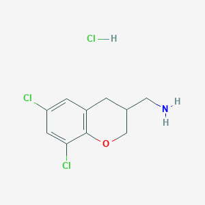 molecular formula C10H12Cl3NO B1458680 (6,8-Dichloro-chroman-3-yl)-methylaminehydrochloride CAS No. 1965309-69-6