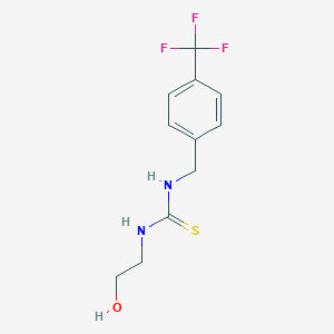 molecular formula C11H13F3N2OS B14586822 N-(2-Hydroxyethyl)-N'-{[4-(trifluoromethyl)phenyl]methyl}thiourea CAS No. 61290-48-0