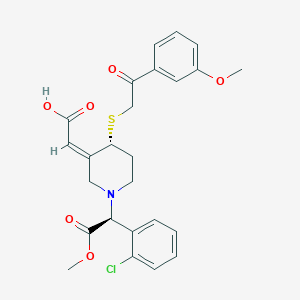 (Z)-2-((R)-1-((S)-1-(2-Chlorophenyl)-2-methoxy-2-oxoethyl)-4-((2-(3-methoxyphenyl)-2-oxoethyl)thio)piperidin-3-ylidene)acetic acid