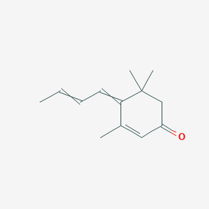 molecular formula C₁₃H₁₈O B145869 4-(But-2-en-1-ylidene)-3,5,5-trimethylcyclohex-2-enone CAS No. 13215-88-8