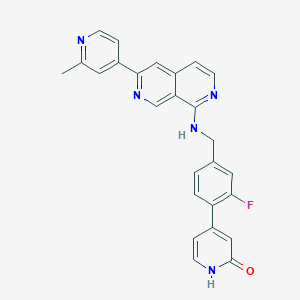 molecular formula C26H20FN5O B1458696 4-(2-Fluoro-4-(((6-(2-methylpyridin-4-yl)-2,7-naphthyridin-1-yl)amino)methyl)phenyl)pyridin-2-ol CAS No. 1841081-74-0