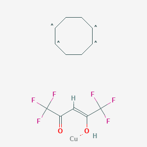 molecular formula C13H14CuF6O2 B1458705 Copper(I) hexafluoro-2,4-pentanedionate 1,5-cyclooctadiene complex CAS No. 86233-74-1