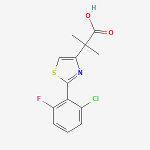 2-[2-(2-Chloro-6-fluorophenyl)-1,3-thiazol-4-yl]-2-methylpropanoic acid