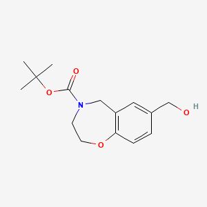 molecular formula C15H21NO4 B1458718 tert-butyl 7-(hydroxymethyl)-2,3-dihydrobenzo[f][1,4]oxazepine-4(5H)-carboxylate CAS No. 1955507-10-4