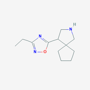 molecular formula C12H19N3O B1458719 3-Ethyl-5-(2-azaspiro[4.4]nonan-4-yl)-1,2,4-oxadiazole CAS No. 1955515-78-2