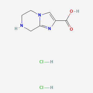 molecular formula C7H10ClN3O2 B1458721 5,6,7,8-Tetrahydro-imidazo[1,2-a]pyrazine-2-carboxylic acid dihydrochloride CAS No. 1965309-84-5