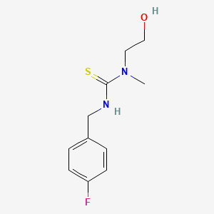molecular formula C11H15FN2OS B14587337 N'-[(4-Fluorophenyl)methyl]-N-(2-hydroxyethyl)-N-methylthiourea CAS No. 61290-74-2