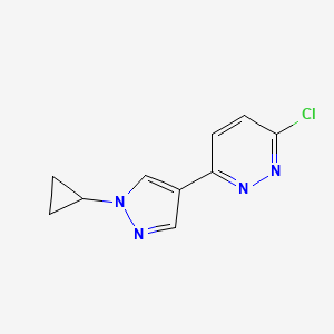 molecular formula C10H9ClN4 B1458738 3-chloro-6-(1-cyclopropyl-1H-pyrazol-4-yl)pyridazine CAS No. 1440965-10-5