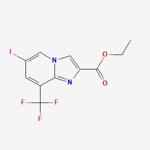 molecular formula C11H8F3IN2O2 B1458741 Ethyl 6-iodo-8-(trifluoromethyl)imidazo[1,2-A]pyridine-2-carboxylate CAS No. 1363405-66-6