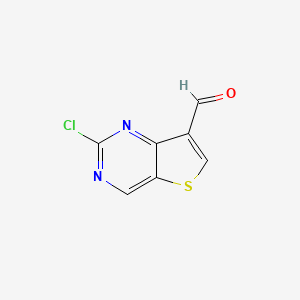 molecular formula C7H3ClN2OS B1458744 2-Chlorothieno[3,2-D]pyrimidine-7-carbaldehyde CAS No. 1356016-35-7