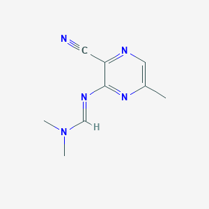molecular formula C9H11N5 B14587572 N'-(3-Cyano-6-methylpyrazin-2-yl)-N,N-dimethylmethanimidamide CAS No. 61267-72-9