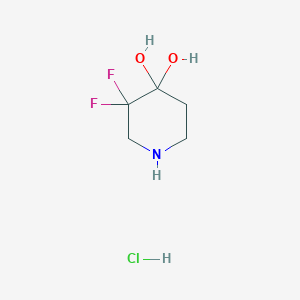 molecular formula C5H10ClF2NO2 B1458763 3,3-Difluoropiperidine-4,4-diol hydrochloride CAS No. 1788044-01-8