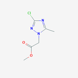 molecular formula C6H8ClN3O2 B1458768 对甲基(3-氯-5-甲基-1H-1,2,4-三唑-1-基)乙酸盐 CAS No. 1807979-82-3