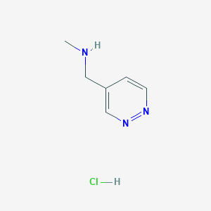 molecular formula C6H10ClN3 B1458771 N-Methyl-1-(pyridazin-4-yl)methanamine hydrochloride CAS No. 1788054-87-4