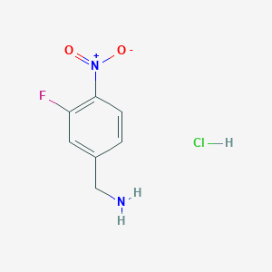 molecular formula C7H8ClFN2O2 B1458774 (3-Fluoro-4-nitrophenyl)methanamine hydrochloride CAS No. 199486-37-8