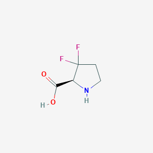 molecular formula C5H7F2NO2 B1458781 3,3-Difluoropyrrolidine-2beta-carboxylic acid CAS No. 1821782-74-4