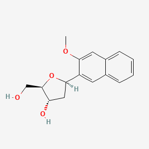 molecular formula C16H18O4 B1458791 2-(2-Deoxy-beta-D-ribofuranosyl)-3-methoxynaphthalene CAS No. 1117893-19-2