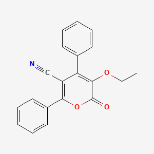 molecular formula C20H15NO3 B14587958 2H-Pyran-5-carbonitrile, 3-ethoxy-2-oxo-4,6-diphenyl- CAS No. 61223-20-9