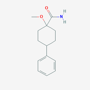 molecular formula C14H19NO2 B1458798 1-Methoxy-4-phenylcyclohexane-1-carboxamide CAS No. 1803562-45-9