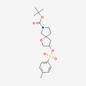 molecular formula C19H27NO6S B1458800 叔丁基 3-(甲苯磺酰氧基)-1-氧杂-7-氮杂螺[4.4]壬烷-7-甲酸酯 CAS No. 1648864-32-7