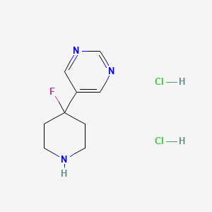 molecular formula C9H14Cl2FN3 B1458802 5-(4-Fluoropiperidin-4-yl)pyrimidine dihydrochloride CAS No. 1803611-63-3