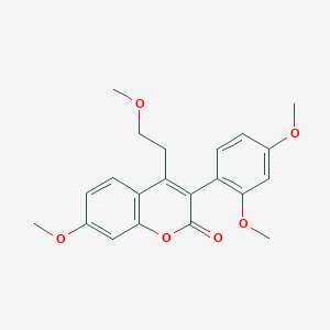 molecular formula C21H22O6 B1458808 3-(2,4-Dimethoxyphenyl)-7-methoxy-4-(2-methoxyethyl)-2H-chromen-2-one CAS No. 909103-88-4