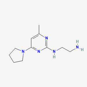 molecular formula C11H19N5 B1458811 N1-(4-methyl-6-(pyrrolidin-1-yl)pyrimidin-2-yl)ethane-1,2-diamine CAS No. 1706435-50-8