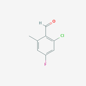 molecular formula C8H6ClFO B1458813 2-Chloro-4-fluoro-6-methylbenzaldehyde CAS No. 1805524-36-0