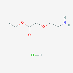 molecular formula C6H14ClNO3 B1458826 乙酸乙酯 2-(2-氨基乙氧基) CAS No. 1350754-14-1