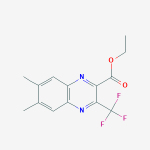 molecular formula C14H13F3N2O2 B1458828 6,7-Dimethyl-3-trifluoromethylquinoxaline-2-carboxylic acid ethyl ester CAS No. 1243580-61-1