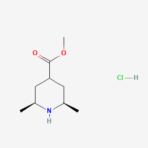 molecular formula C9H18ClNO2 B1458831 (2a,4a,6a)-2,6-Dimethyl-piperidine-4-carboxylic acid methyl ester hydrochloride CAS No. 179022-66-3