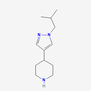 molecular formula C12H21N3 B1458835 4-(1-异丁基-1H-吡唑-4-基)哌啶 CAS No. 1443289-53-9