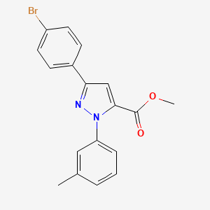 molecular formula C18H15BrN2O2 B1458836 Methyl 3-(4-bromophenyl)-1-m-tolyl-1H-pyrazole-5-carboxylate CAS No. 1202030-61-2
