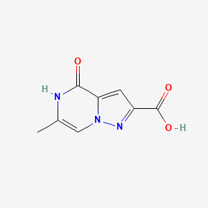 molecular formula C8H7N3O3 B1458838 6-甲基-4-氧代-4H,5H-吡唑并[1,5-a]吡嗪-2-羧酸 CAS No. 1443978-44-6